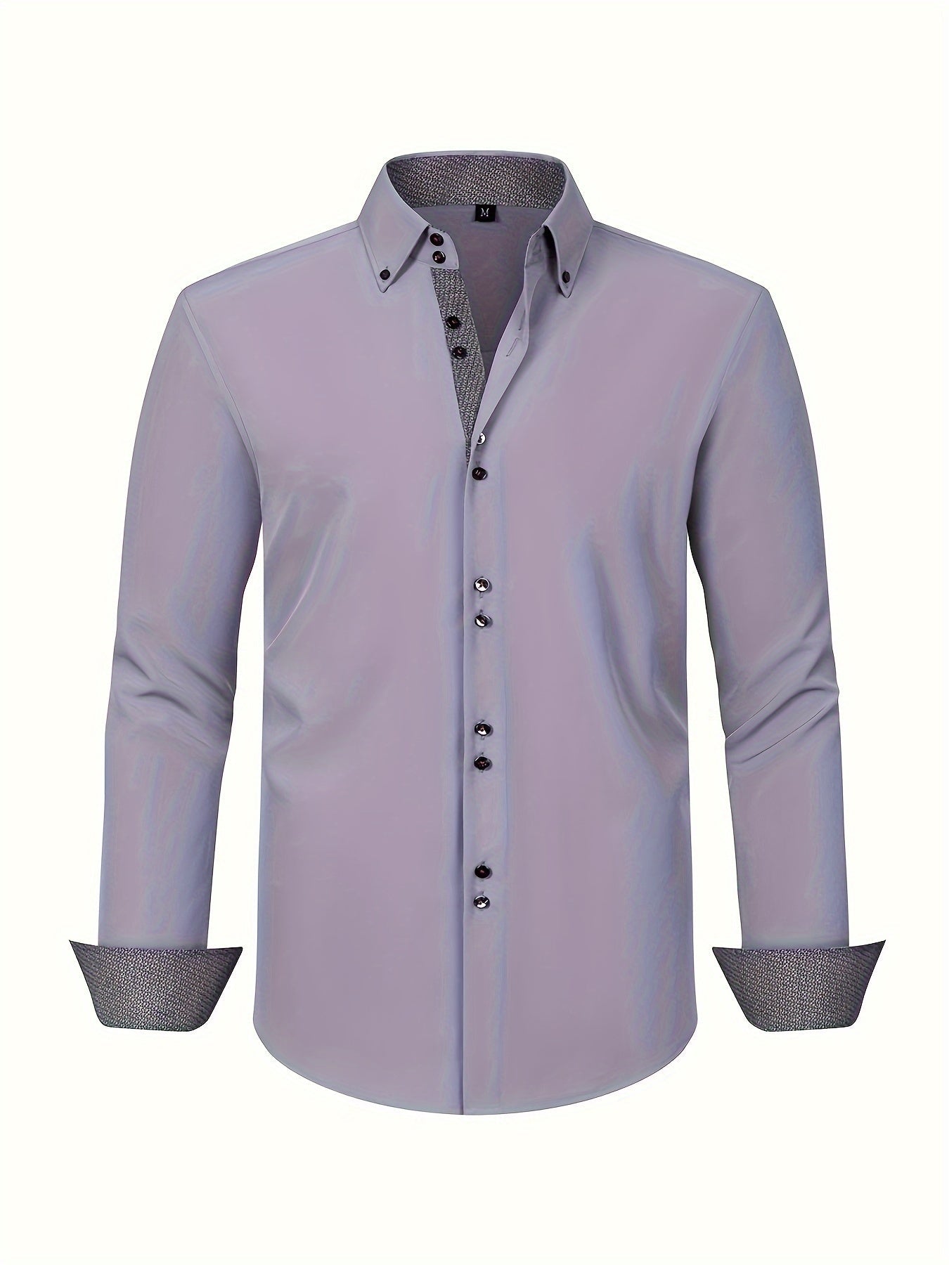Chemise élégante pour homme légère avec poignets contrastés et coupe régulière