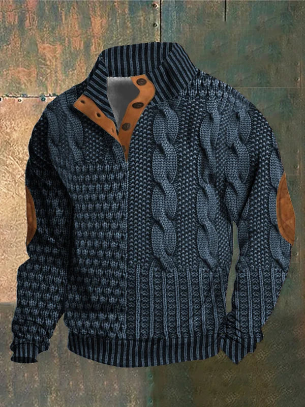 Pull en maille à motif pour homme, coupe chaude et confortable