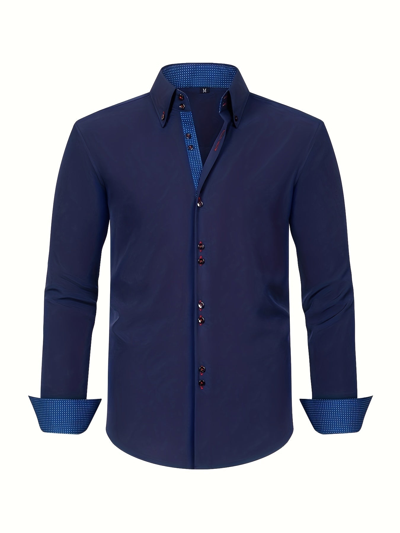 Chemise élégante pour homme légère avec poignets contrastés et coupe régulière