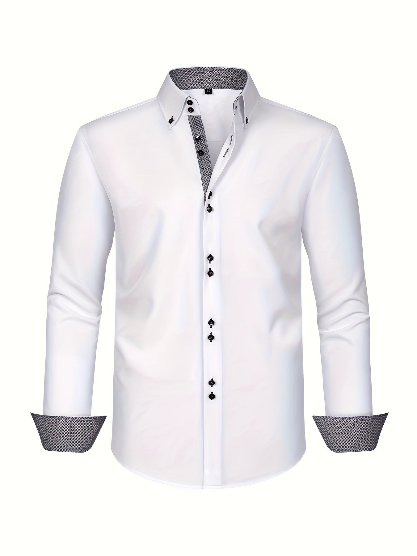 Chemise élégante pour homme légère avec poignets contrastés et coupe régulière