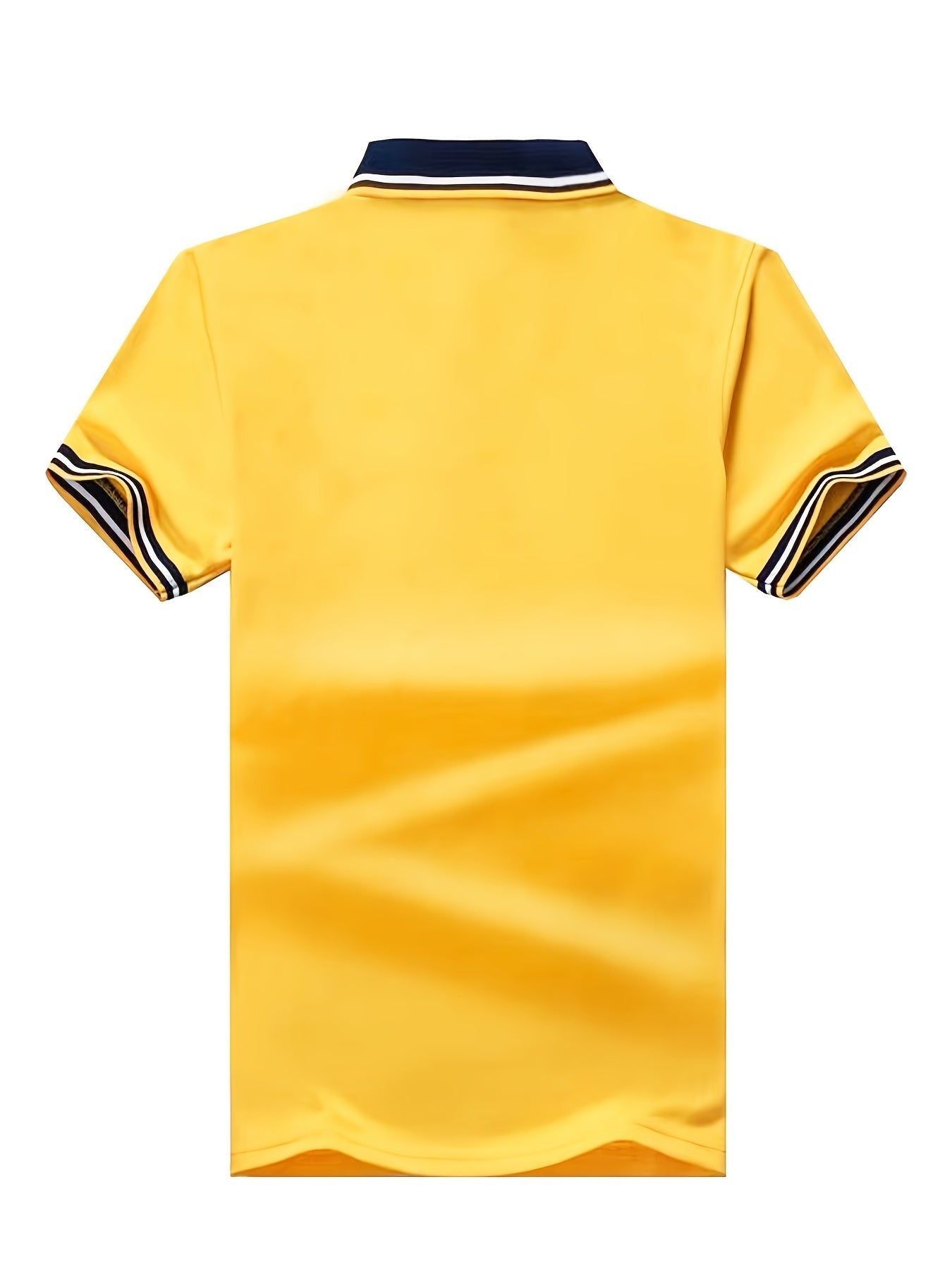 Chemise d'été brodée pour homme avec col à revers décontracté en couleur unie