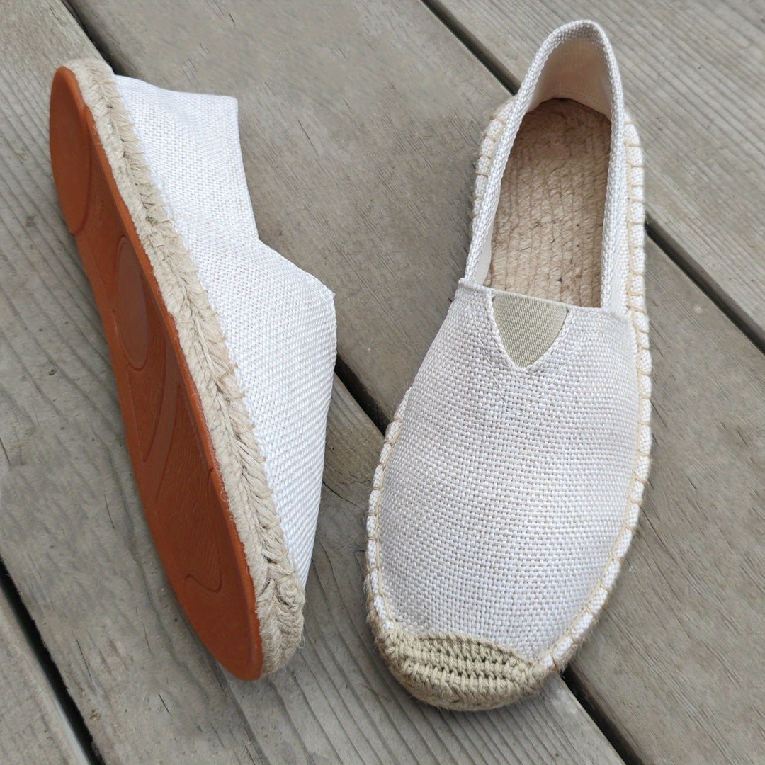 Espadrilles en tissu pour homme au design classique et à la semelle en tissu naturel