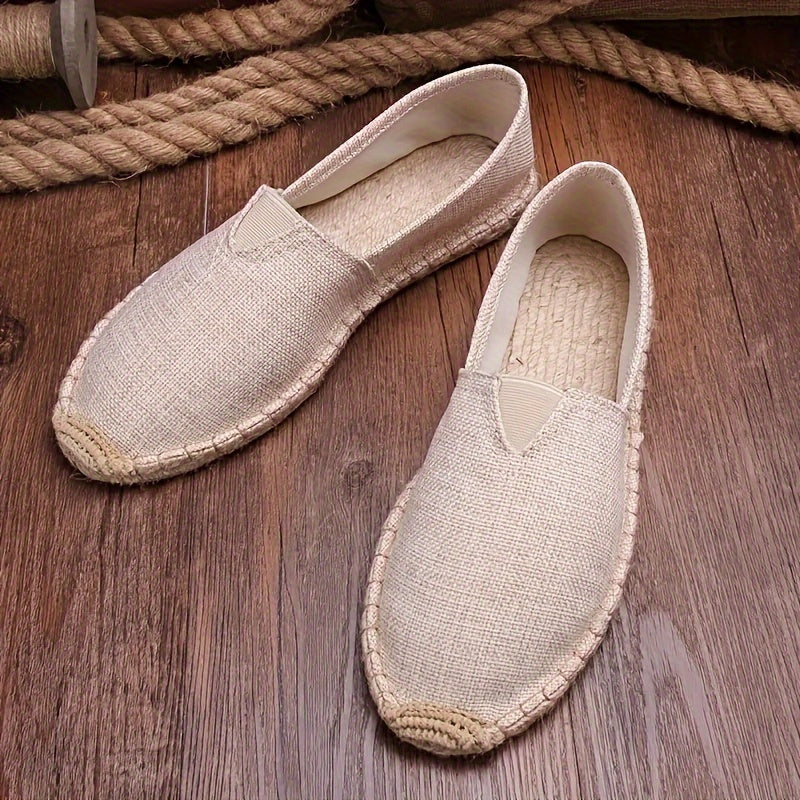 Espadrilles en tissu pour homme au design classique et à la semelle en tissu naturel