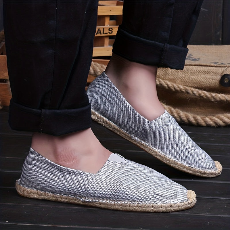 Espadrilles en tissu pour homme au design classique et à la semelle en tissu naturel