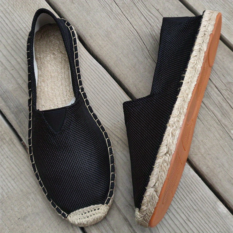 Espadrilles en tissu pour homme au design classique et à la semelle en tissu naturel