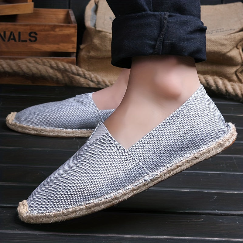 Espadrilles en tissu pour homme au design classique et à la semelle en tissu naturel