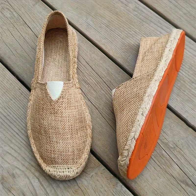 Espadrilles en tissu pour homme au design classique et à la semelle en tissu naturel