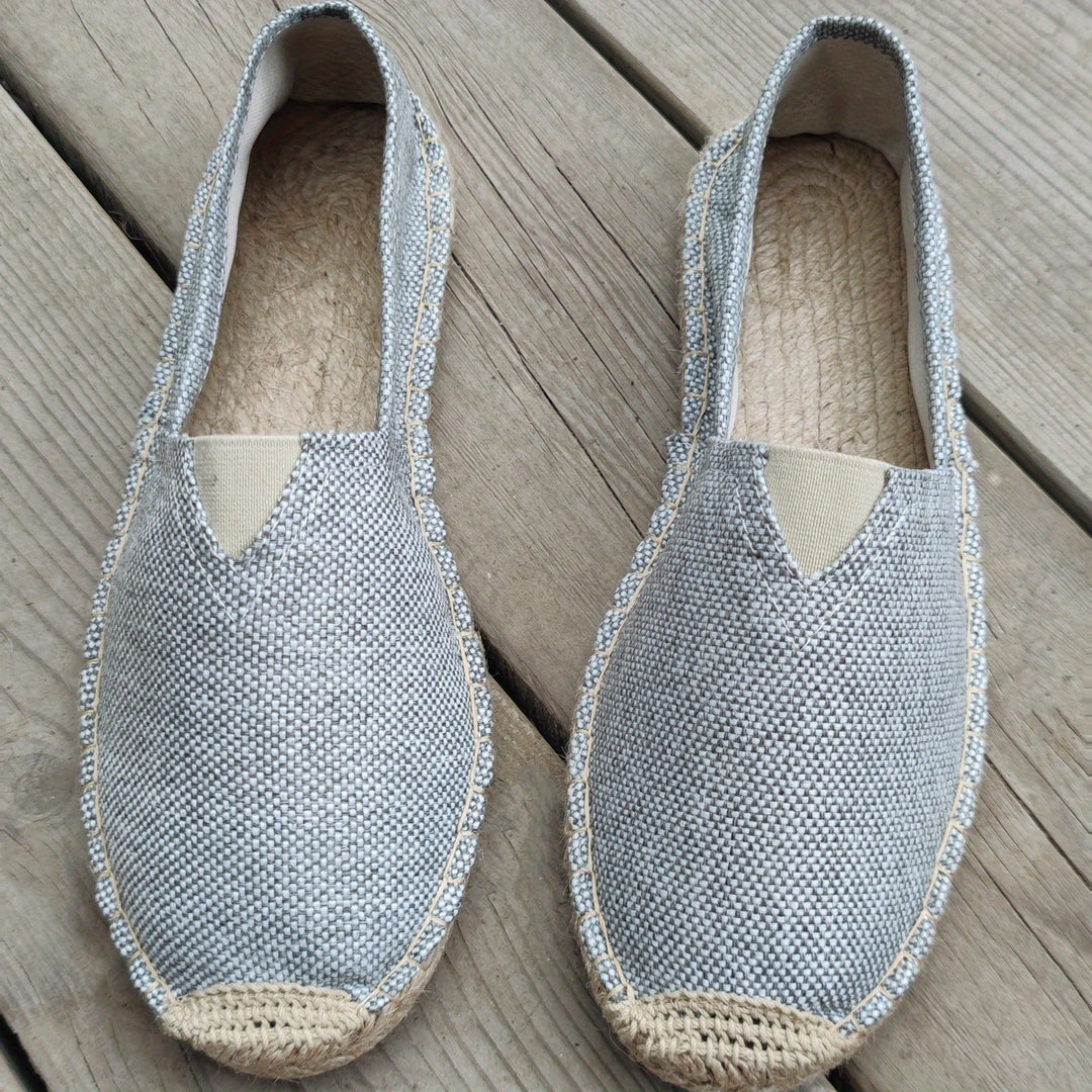 Espadrilles en tissu pour homme au design classique et à la semelle en tissu naturel