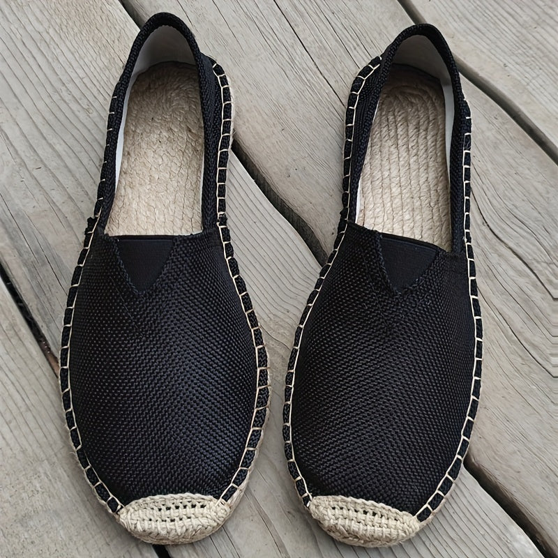Espadrilles en tissu pour homme au design classique et à la semelle en tissu naturel