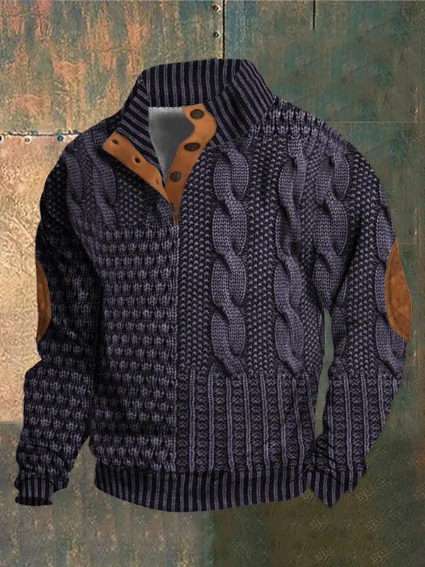 Pull rétro pour homme à motif discret, coupe moderne, porté au quotidien