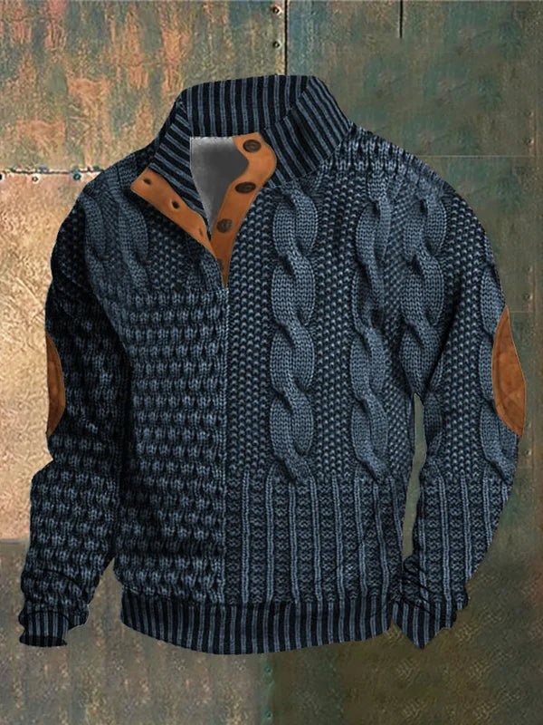 Pull rétro pour homme à motif discret, coupe moderne, porté au quotidien