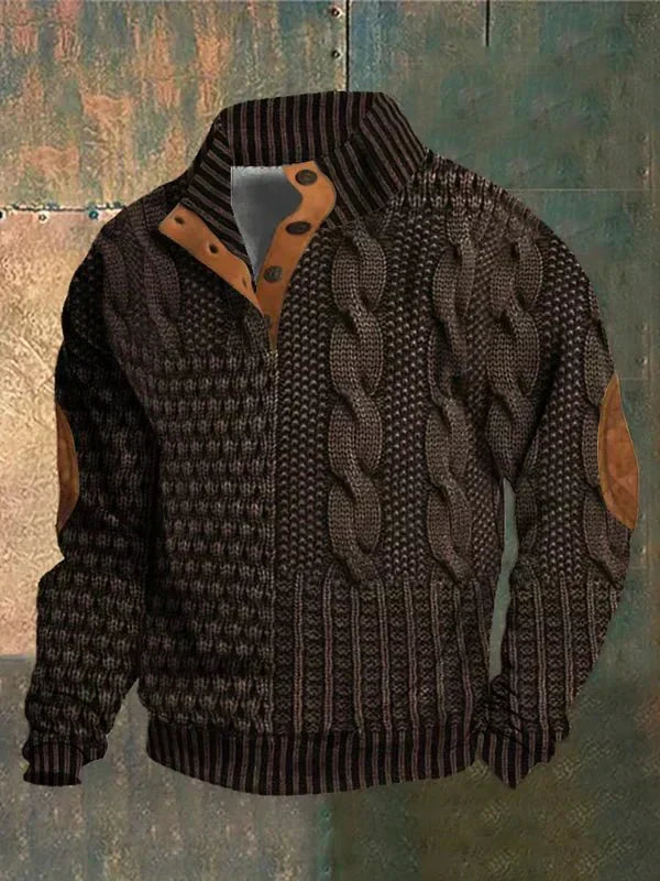 Pull rétro pour homme à motif discret, coupe moderne, porté au quotidien
