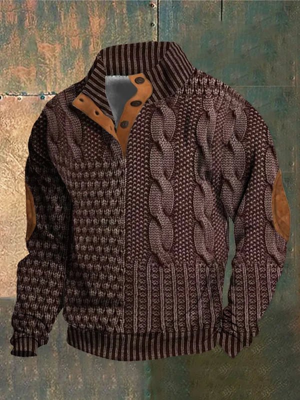 Pull rétro pour homme à motif discret, coupe moderne, porté au quotidien