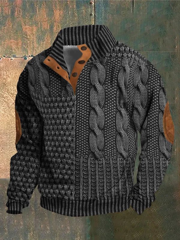 Pull rétro pour homme à motif discret, coupe moderne, porté au quotidien