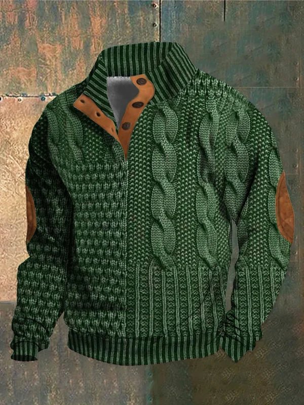 Pull rétro pour homme à motif discret, coupe moderne, porté au quotidien