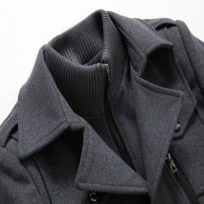 Veste d'hiver pour homme aux lignes épurées, disponible en gris, noir et marron
