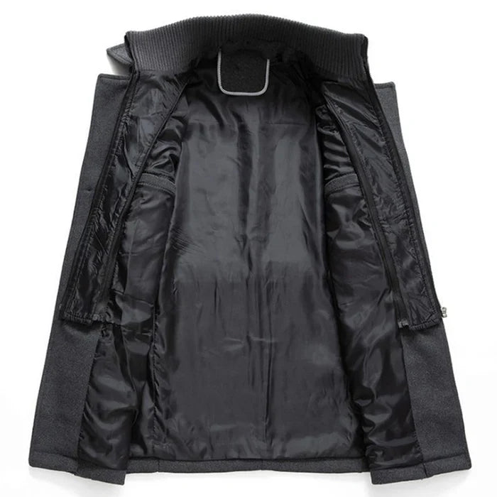 Veste d'hiver pour homme aux lignes épurées, disponible en gris, noir et marron