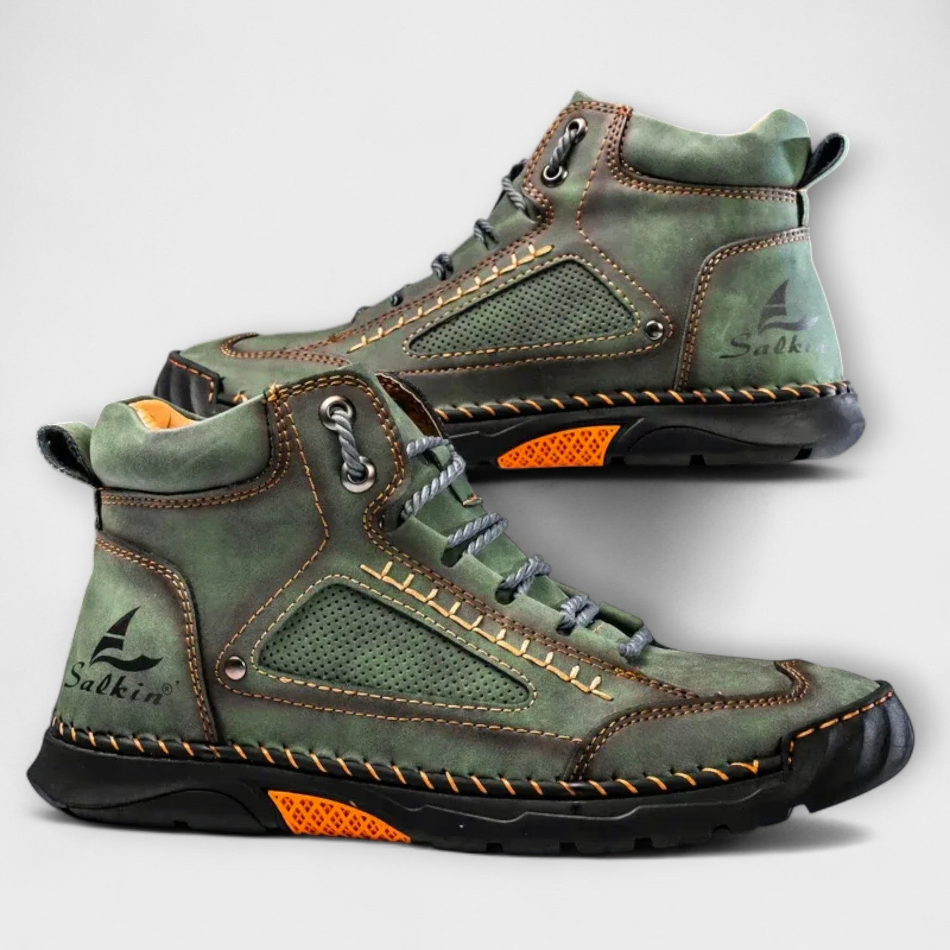Bottes en cuir souple pour homme aux coutures soignées et à la semelle renforcée