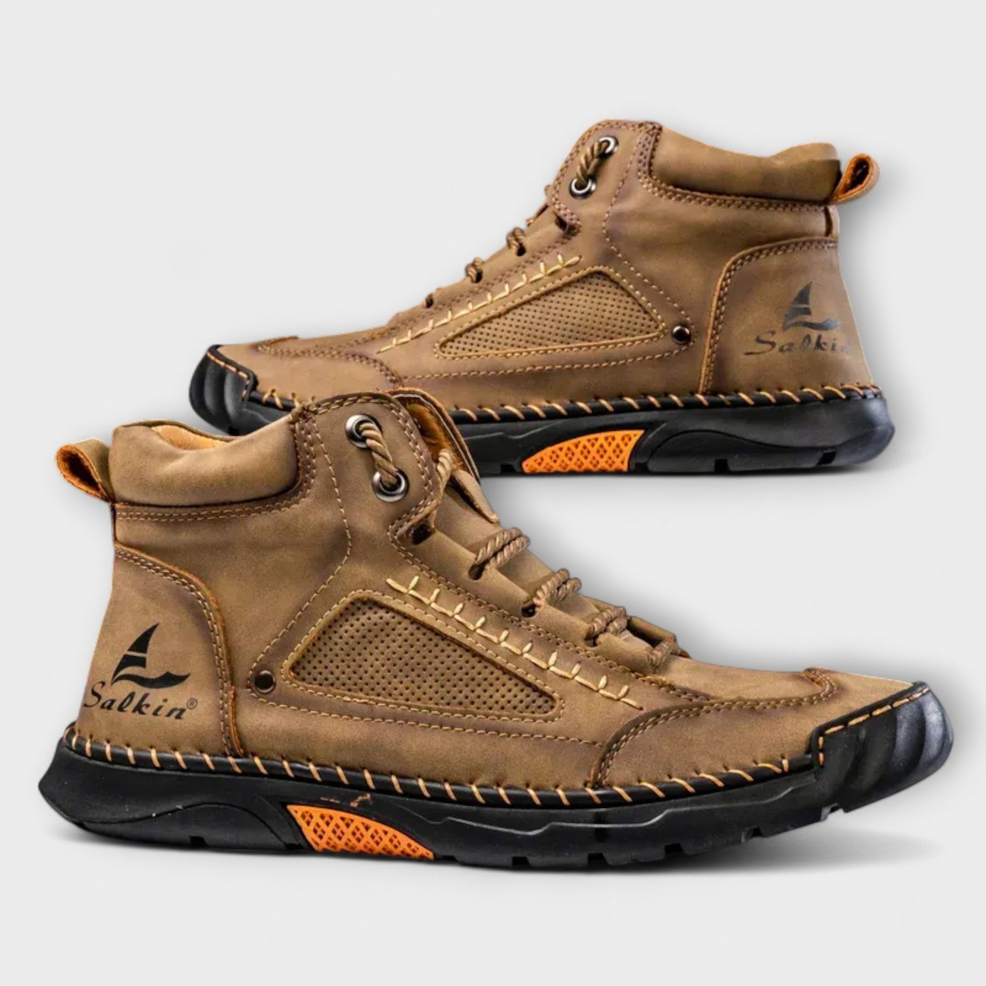 Chaussures orthopédiques en cuir pour homme avec semelle en caoutchouc à motif exclusif