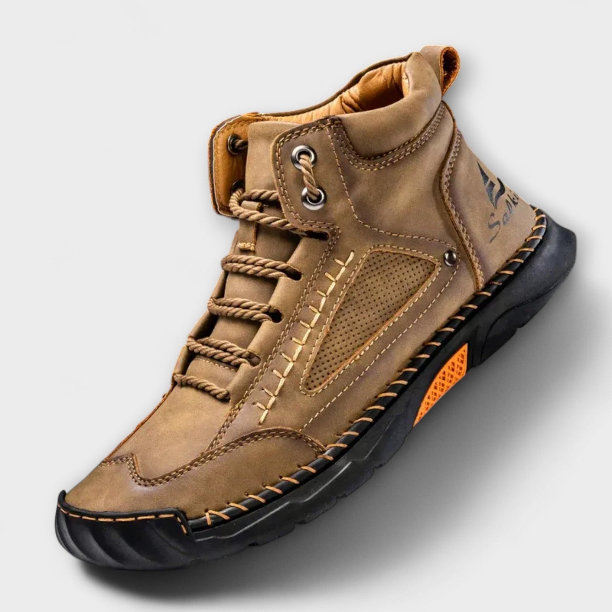 Chaussures orthopédiques en cuir pour homme avec semelle en caoutchouc à motif exclusif