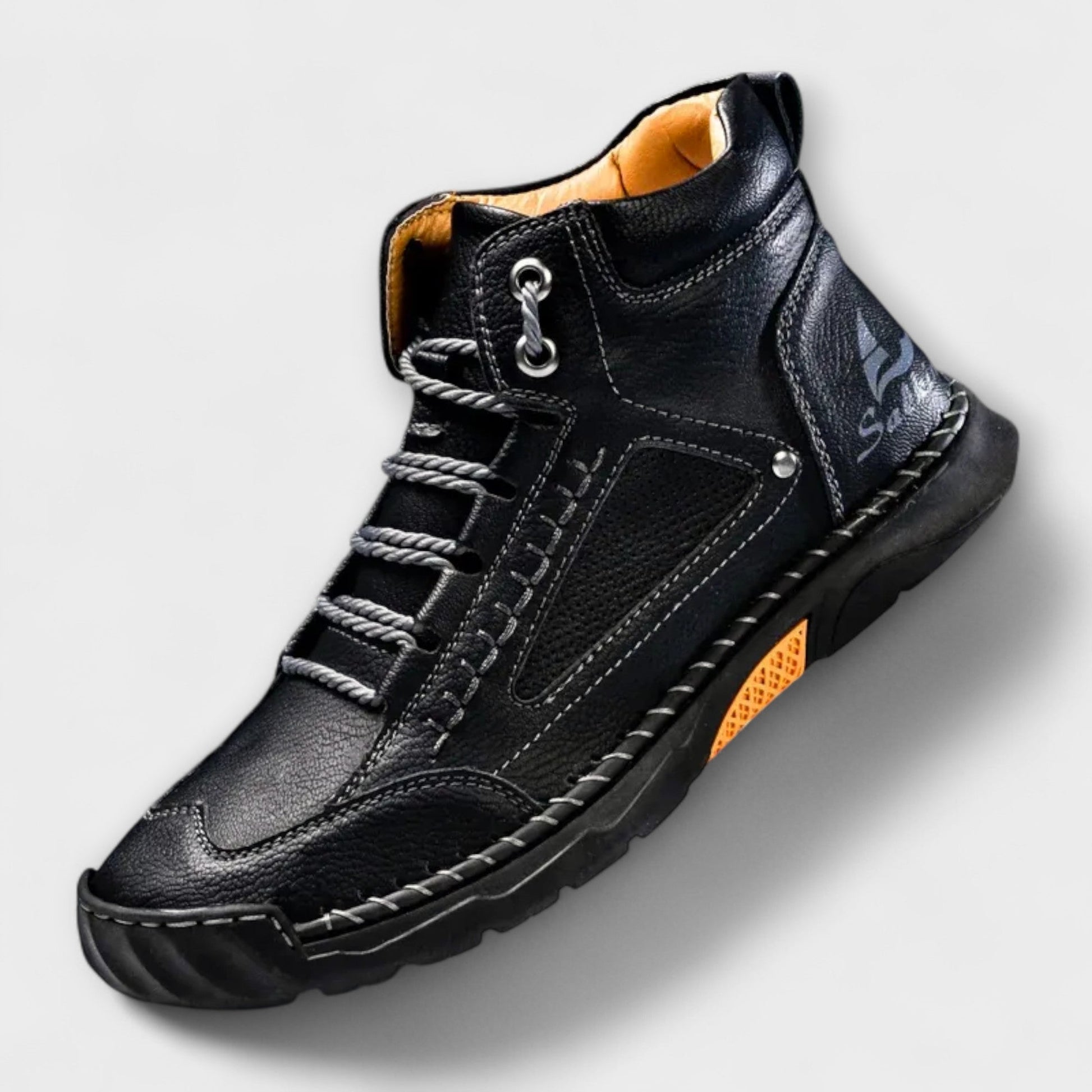 Chaussures orthopédiques en cuir pour homme avec semelle en caoutchouc à motif exclusif