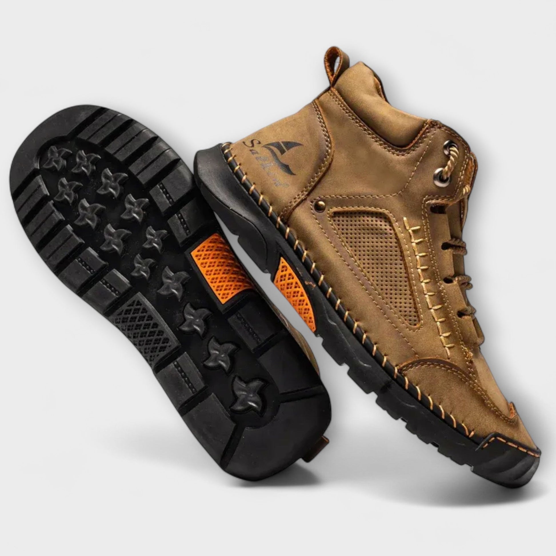 Chaussures orthopédiques en cuir pour homme avec semelle en caoutchouc à motif exclusif