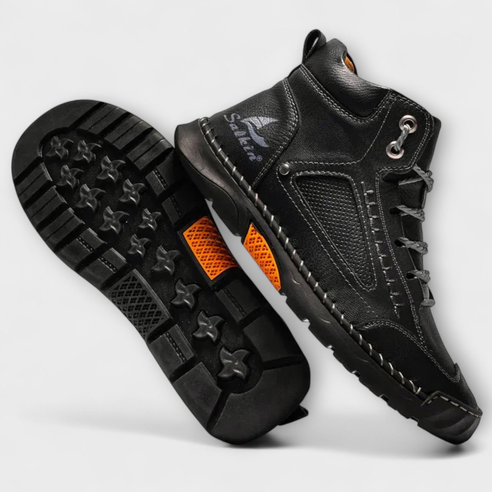 Bottes en cuir souple pour homme aux coutures soignées et à la semelle renforcée