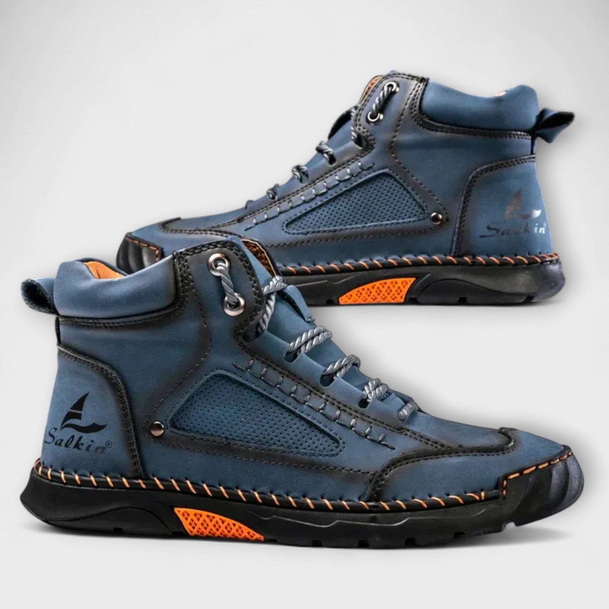 Chaussures orthopédiques en cuir pour homme avec semelle en caoutchouc à motif exclusif