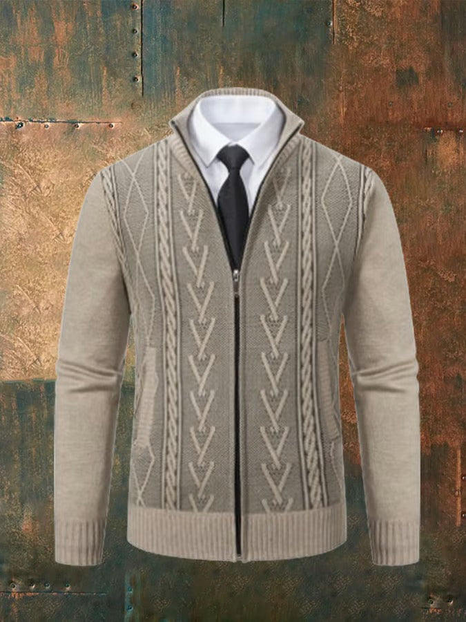 Chemise d'hiver pour homme à col à revers en coloris beige, gris et noir