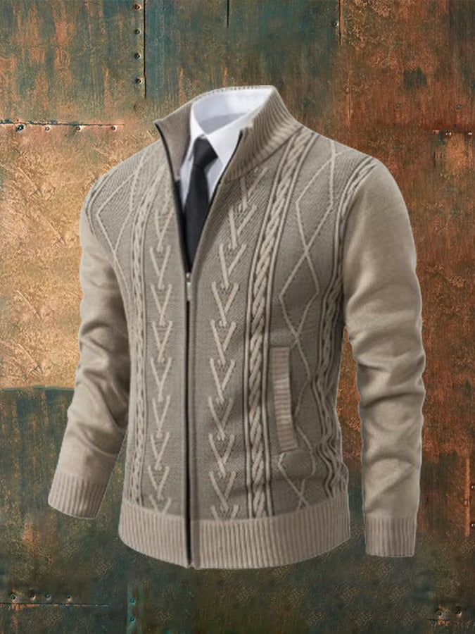 Chemise d'hiver pour homme à col à revers en coloris beige, gris et noir