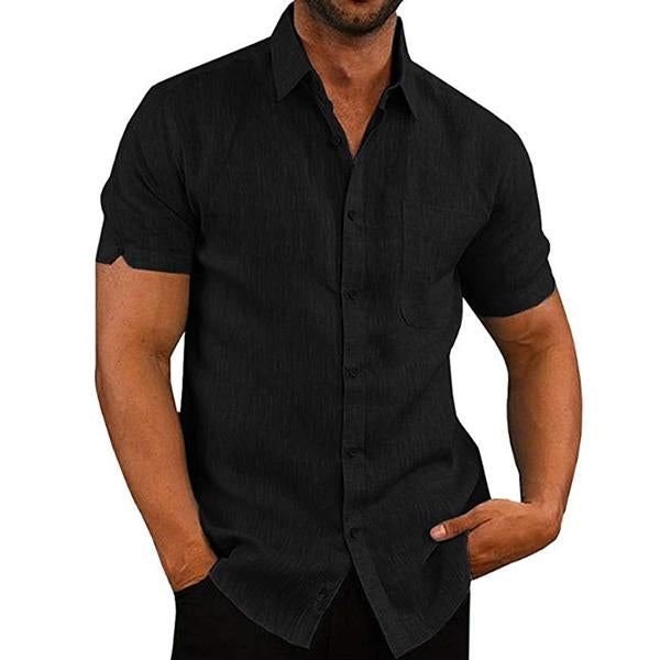 Chemise homme en mélange de lin et coton à la coupe raffinée
