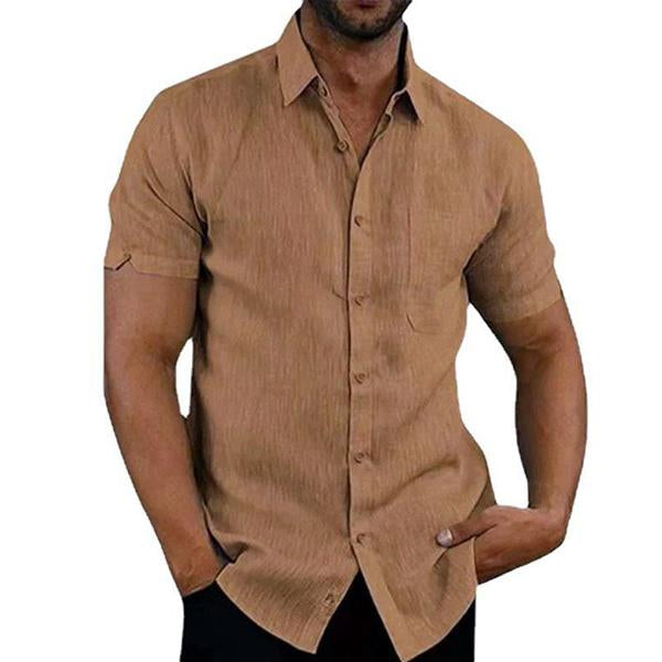 Chemise homme en mélange de lin et coton à la coupe raffinée