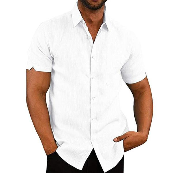 Chemise homme en mélange de lin et coton à la coupe raffinée