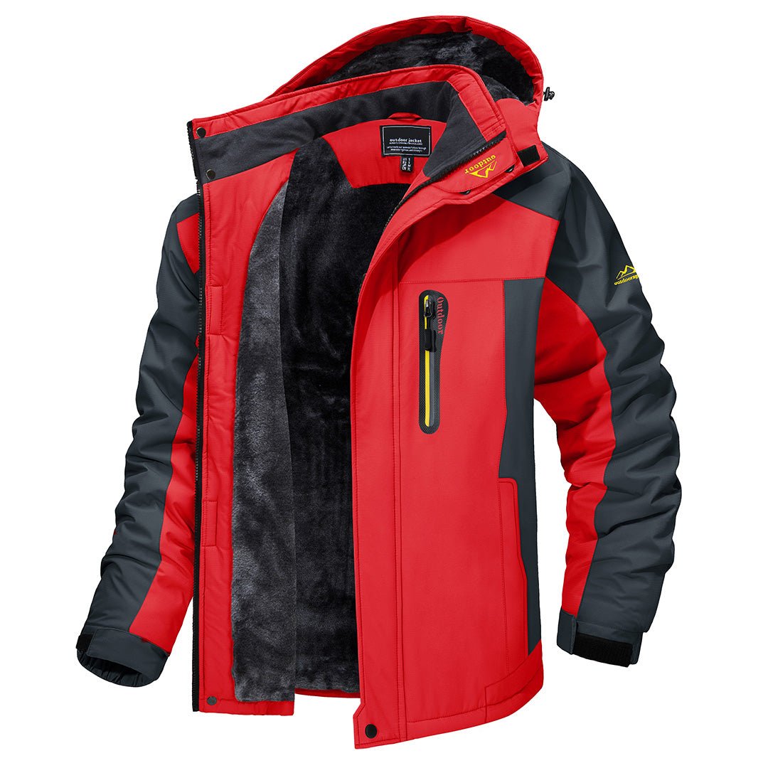 Veste imperméable doublée pour homme avec col montant et poches, coloris au choix