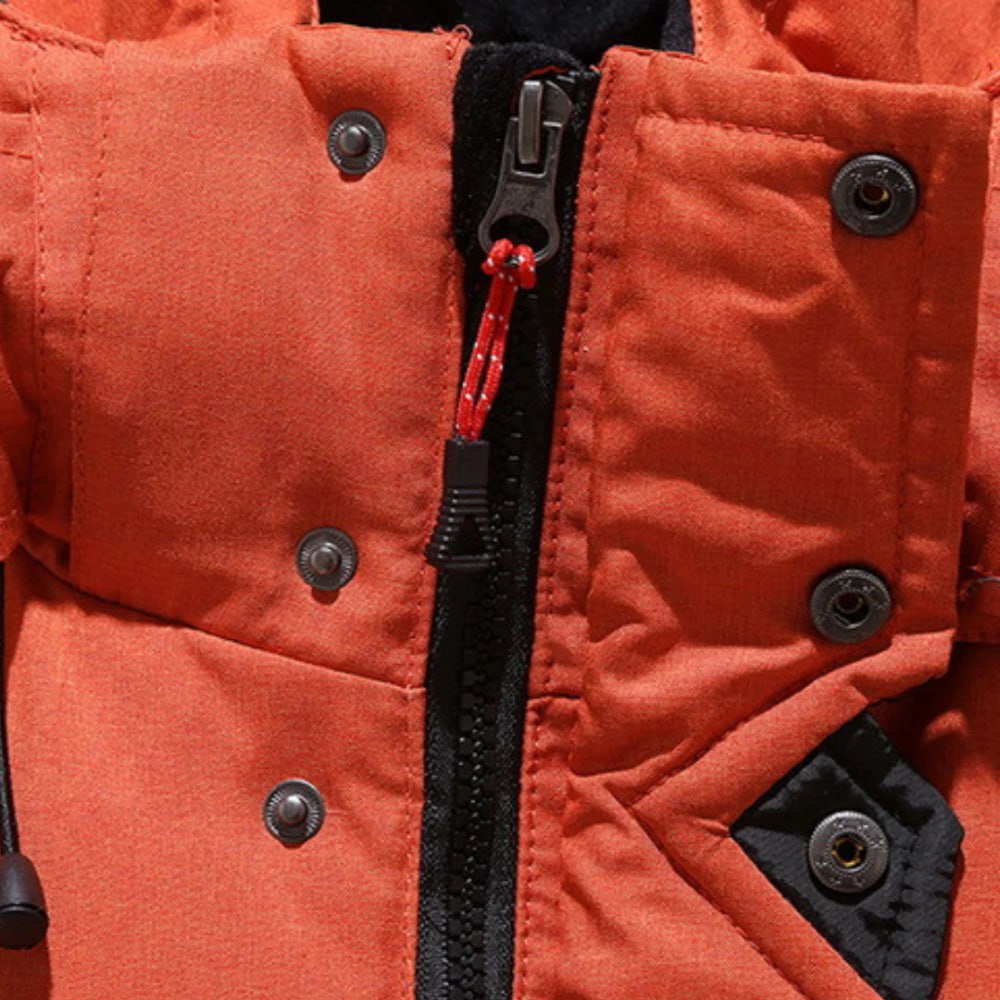 Veste d'hiver en duvet pour homme avec capuche amovible et coupe épurée