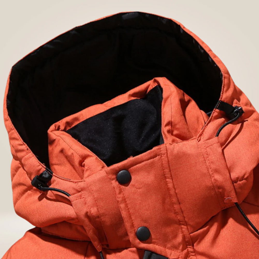 Veste d'hiver en duvet pour homme avec capuche amovible et coupe épurée