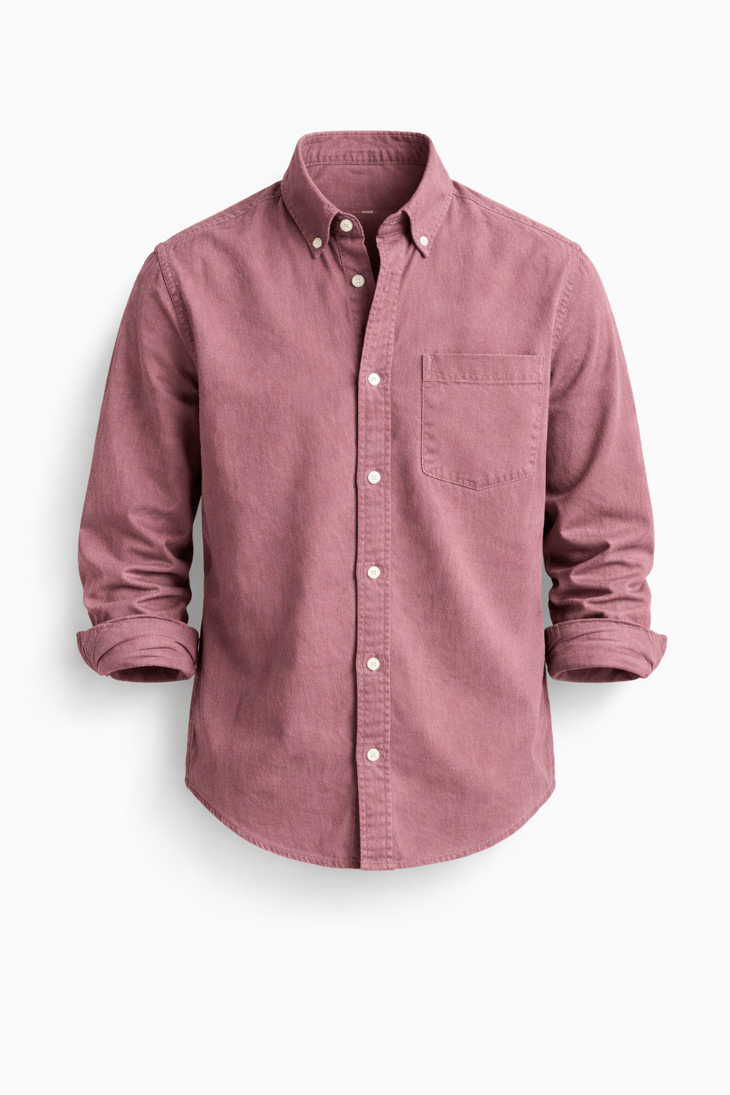 Chemise boutonnée pour homme à col classique, manches longues et poche poitrine