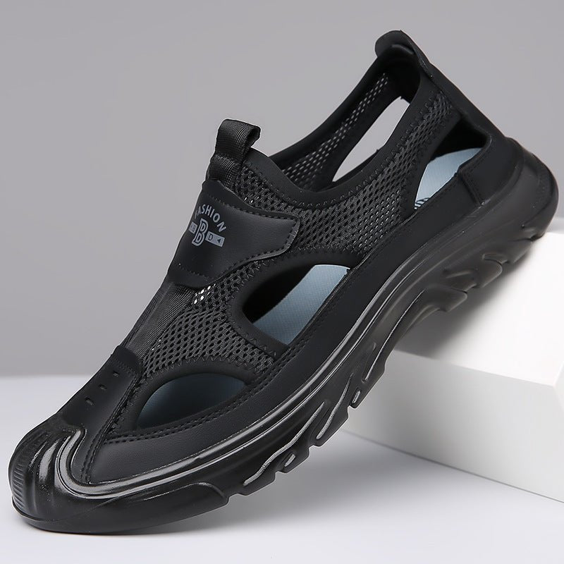 Sandales orthopédiques pour homme à semelle respirante en marron, gris et noir