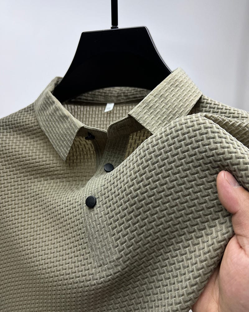 Polo pour homme au motif élégant et tissu respirant, décliné en plusieurs coloris