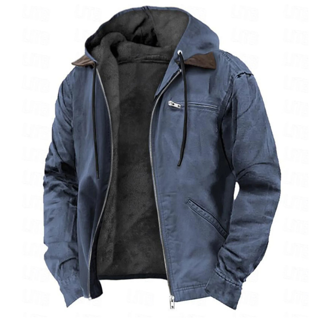 Manteau d'hiver pour homme à coupe ajustée avec doublure intérieure douce