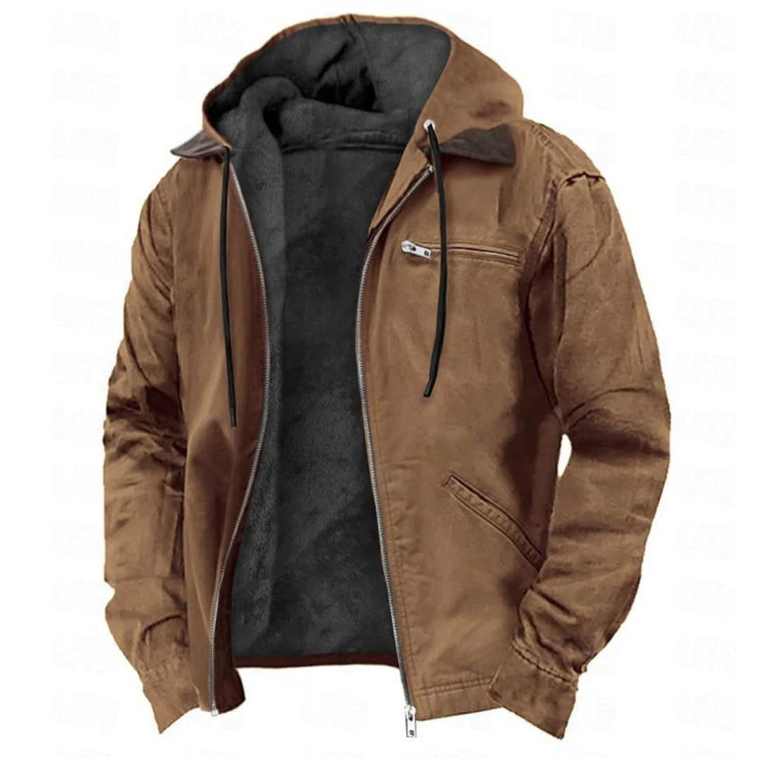 Manteau d'hiver pour homme à coupe ajustée avec doublure intérieure douce