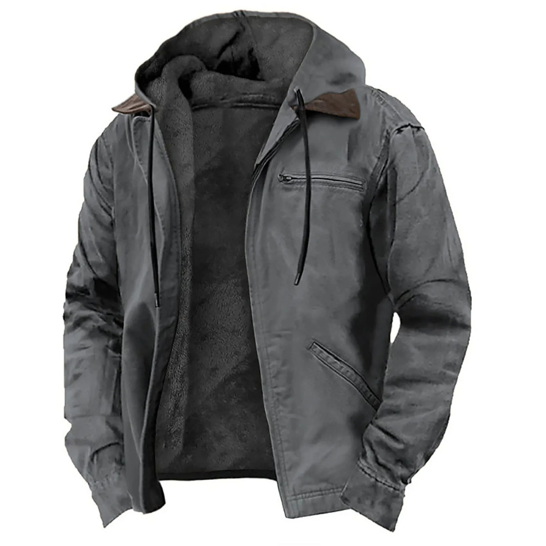 Manteau d'hiver pour homme à coupe ajustée avec doublure intérieure douce