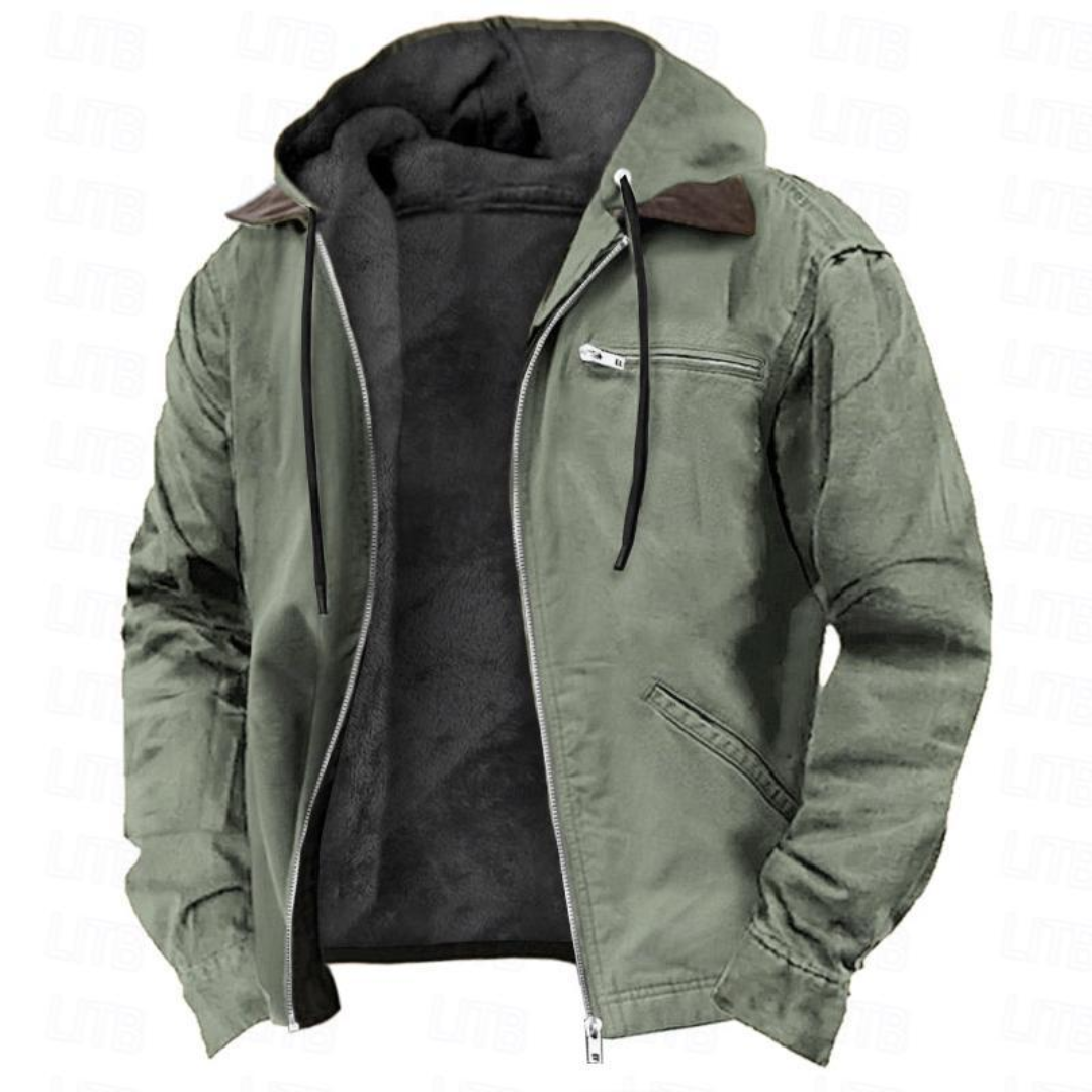 Manteau d'hiver pour homme à coupe ajustée avec doublure intérieure douce