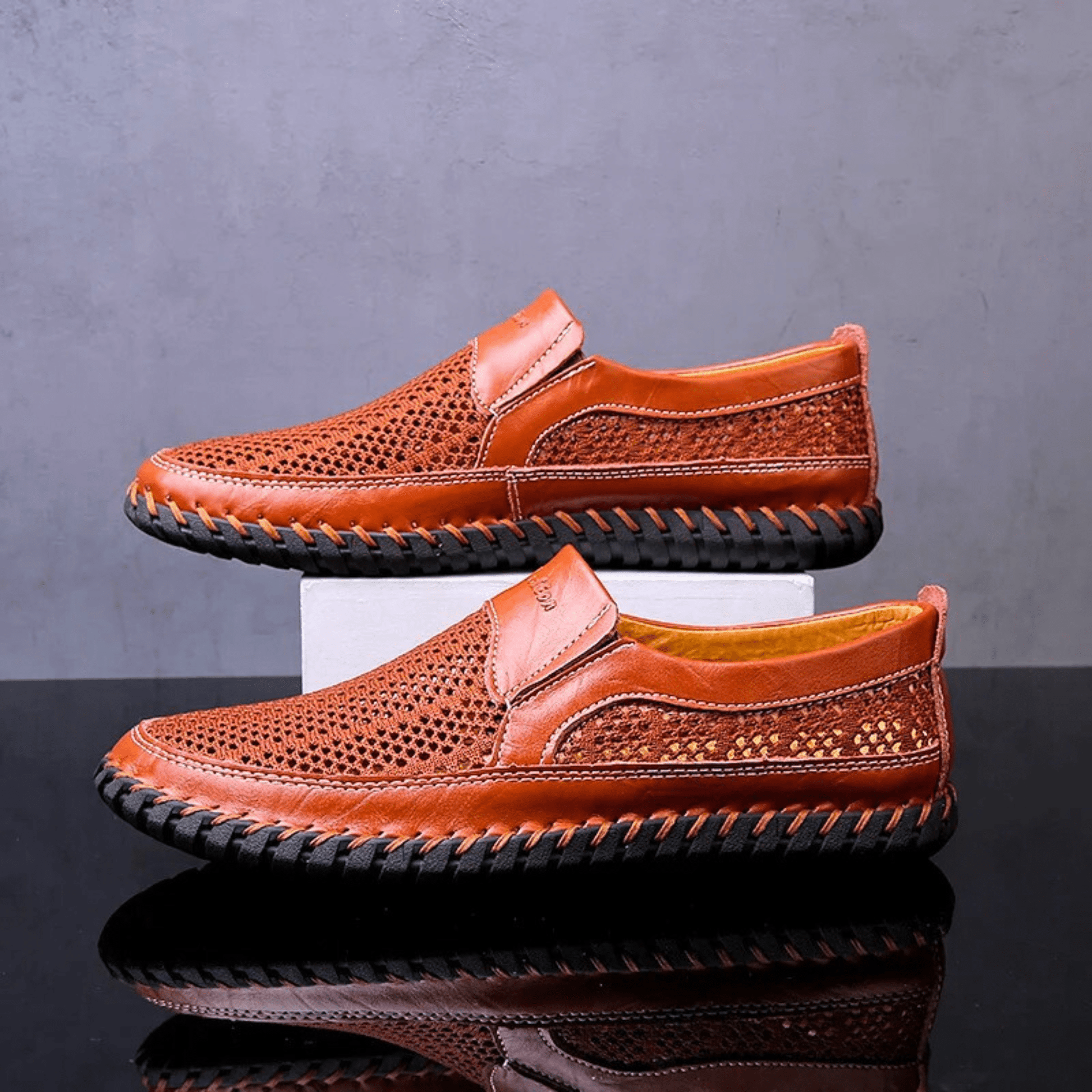 Chaussures à enfiler texturées pour homme à la silhouette équilibrée