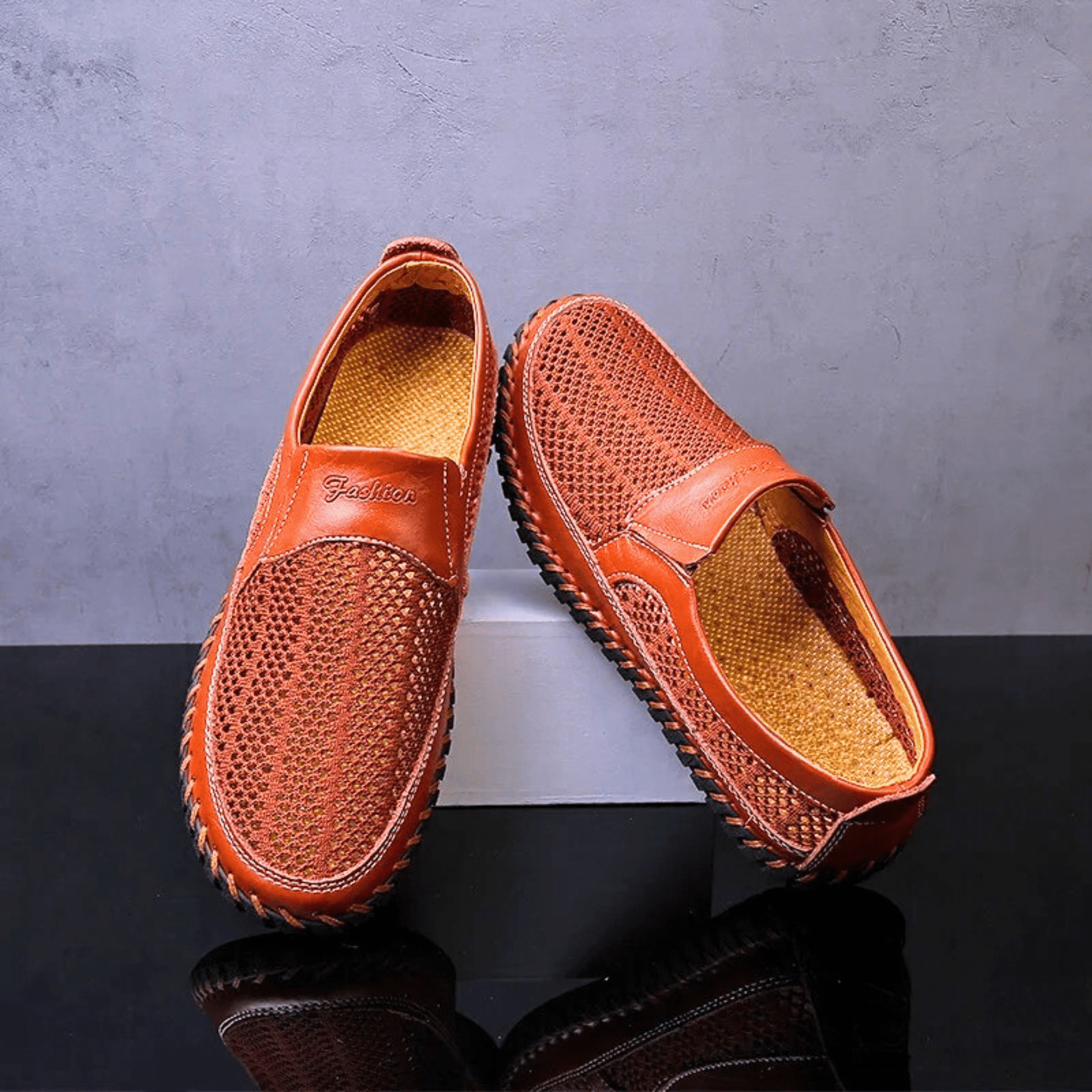 Chaussures à enfiler texturées pour homme à la silhouette équilibrée